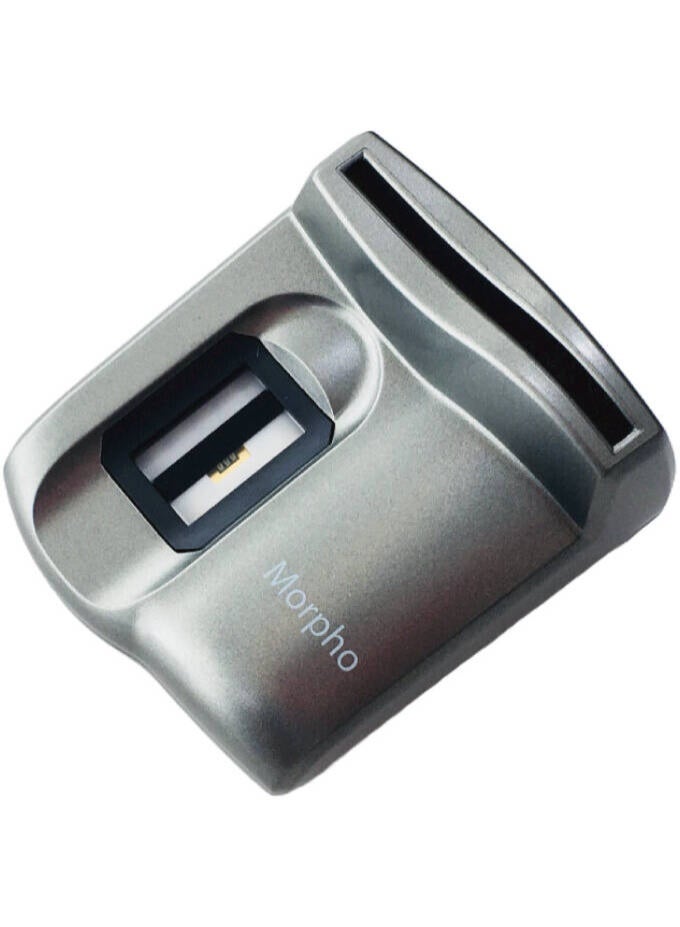 IDEMIA قارئ بصمات الأصابع Idemia MorphoSmart MSO 1350 V3، أمان شامل، تشفير وتوقيع رقمي، قارئ بطاقات ذكية، شهادة FBI PIV IQS وكشف الأصابع المزيفة، فضي - Image 2